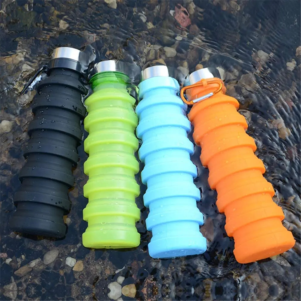 Collapsible Water Bottle, Reuseable BPA Free Silicone Bottles for Travel,  Gym, Camping, Hiking, Portable Leak Proof Sports Water Bottle pattanaustralia